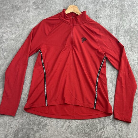 Nike Sweatshirt Womens Large Atlanta Falcons NFL 1/4 Zip Core Pullover Sweater - Picture 1 of 12